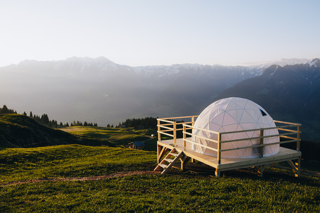 Glampingunterkunft - Adventurly Bubble-Suite | Bergfenster