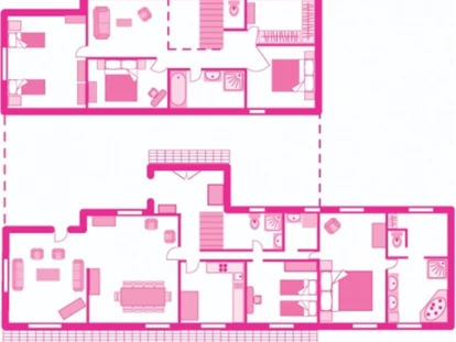 Luxuscamping - getrennte Schlafbereiche - Frankreich - Raumplan - Domaine des Alicourts Villa für 10 Personen auf Domaine des Alicourts