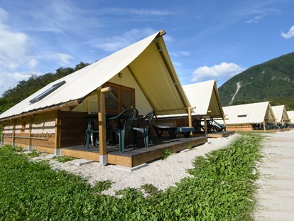 Luxuscamping - getrennte Schlafbereiche - Italien - Camping al Lago Arsie Zelt Esox am Camping al Lago Arsie