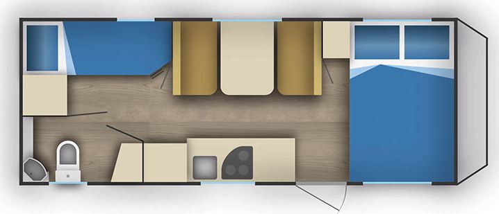 Camping de luxe - Plan vom Wohnwagen - Wohnwagen von Gebetsroither am Camping Residence il Tridente