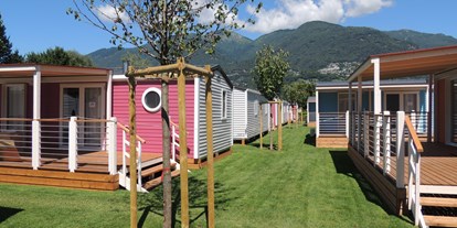 Luxuscamping - TV - Lago Maggiore - Campofelice Camping Village Bungalow AZALEA 4 auf Campofelice Camping Village