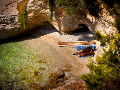 Luxury camping - Kühlschrank - Croatia - Strand - Camping Baldarin Glamping-Zelte auf Camping Baldarin