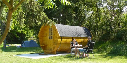 Luxuscamping - Franken - Camping Schwabenmühle Schlaffass auf Camping Schwabenmühle