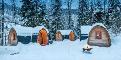 Luxuscamping - Schweiz - PODhouses im Winter - Camping Atzmännig PODhouse - Holziglu gross auf Camping Atzmännig