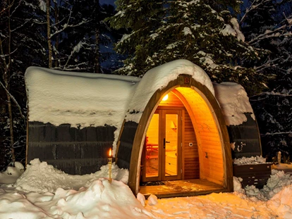 Luxury camping - Terrasse - Switzerland - PODhouse im Winter - Camping Atzmännig PODhouse - Holziglu gross auf Camping Atzmännig
