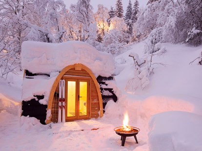 Luxuscamping - Gartenmöbel - PLZ 8638 (Schweiz) - PODhouse im Winter - Camping Atzmännig PODhouse - Holziglu klein auf Camping Atzmännig