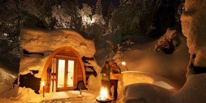 Luxuscamping - Goldingen - PODhouse im Winter - Camping Atzmännig PODhouse - Holziglu klein auf Camping Atzmännig