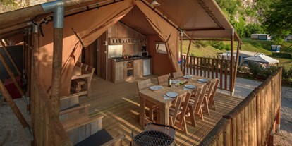 Luxuscamping - getrennte Schlafbereiche - Novigrad - Fläche: 35 m² - Lanterna Premium Camping Resort - Valamar Safari-Zelte auf Lanterna Premium Camping Resort