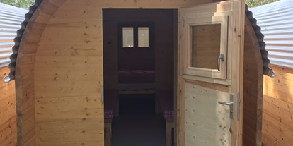 Luxuscamping - Kühlschrank - Region Bodensee - Campingplatz Hegne Schlaf-Häusle auf dem Campingplatz Hegne