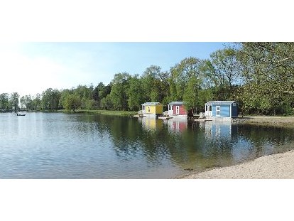 Luxuscamping - Terrasse - Münsterland - Dingdener Heide Seehaus direkt am See mit eigener Seeterrasse