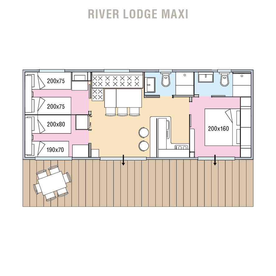 Luxuscamping: Campofelice Camping Village: River Lodge Maxi auf Campofelice Camping Village