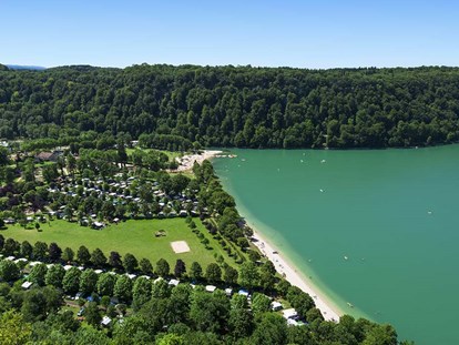Luxuscamping - Heizung - Franche-Comté - Domaine de Chalain Mobilheime Loggia und Residence auf Domaine de Chalain