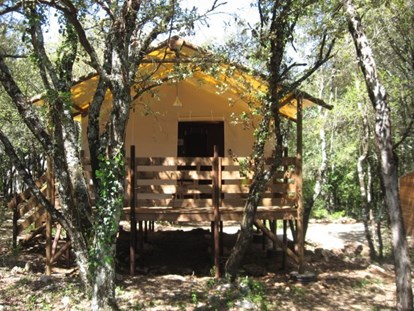 Luxury camping - getrennte Schlafbereiche - Labastide de Virac - Mille Etoiles Safari-Zelte auf Mille Etoiles