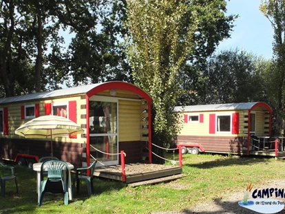 Luxury camping - Heizung - France - Camping de l’Etang Roulottes auf Camping de l’Etang