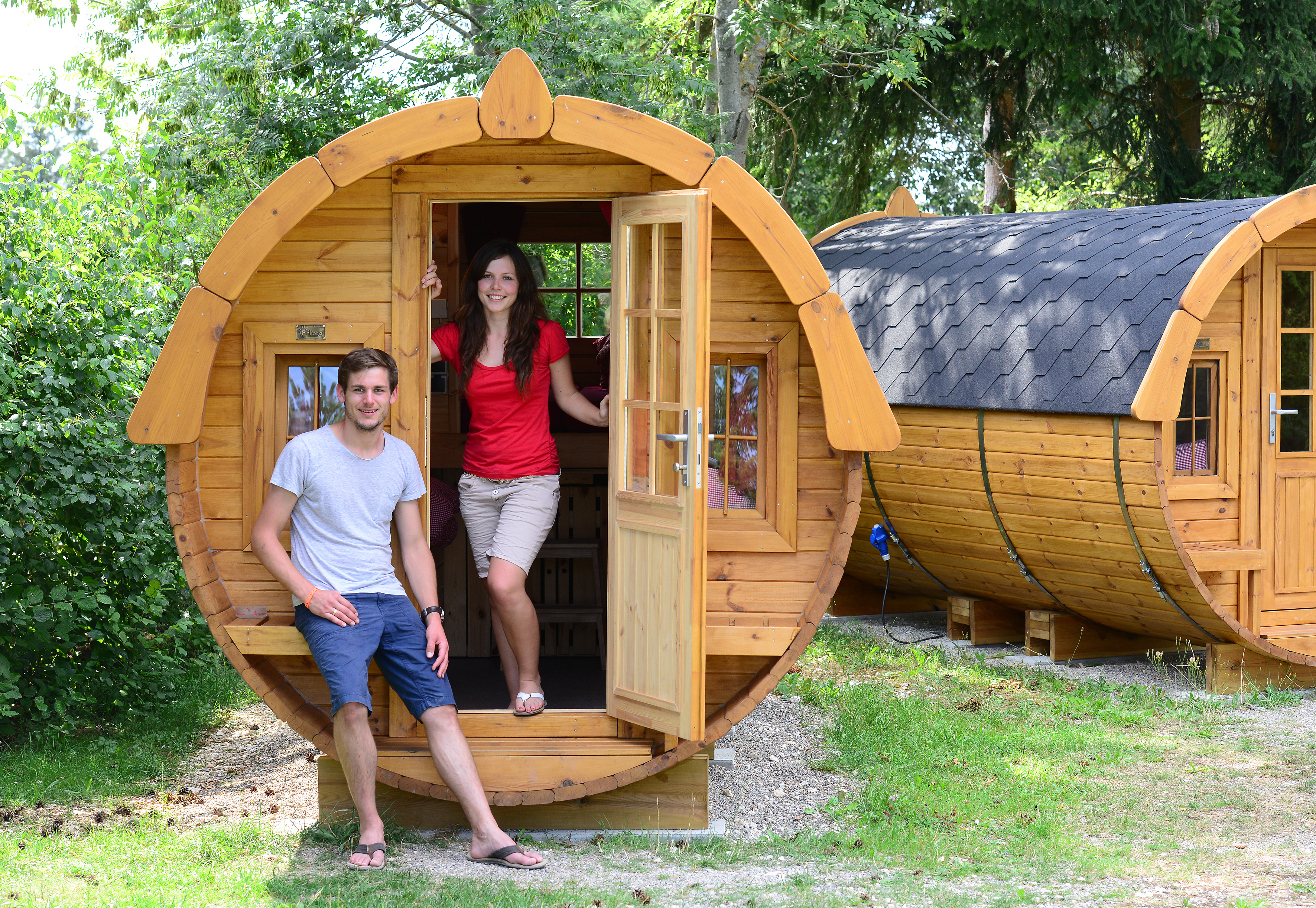 Luxuscamping: Camping Heidehof: Campingfass für 4 Personen am Camping Heidehof