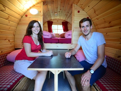 Luxury camping - Preisniveau: günstig - Region Schwaben - Camping Heidehof Campingfass für 4 Personen am Camping Heidehof