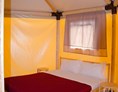 Glampingunterkunft: Glamping-Zelte: Schlafzimmer mit Doppelbett - Glampingzelte auf Camping Rialto