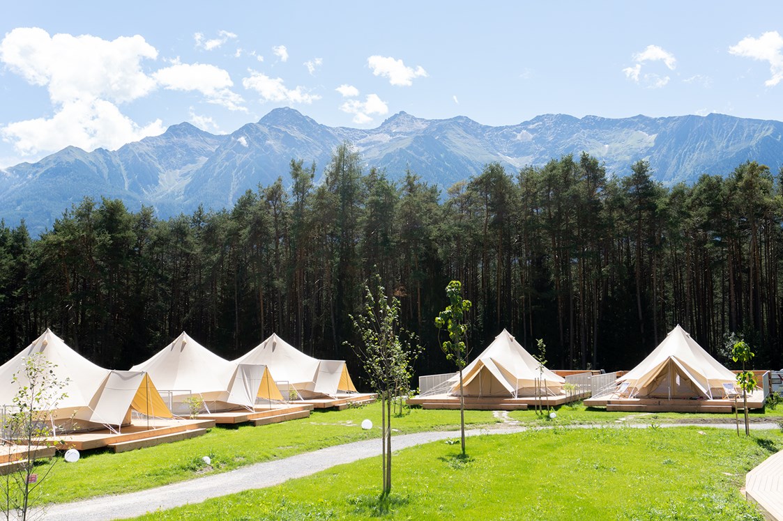 Glampingunterkunft: Herrliche Lage am Waldrand mit Panoramablick auf die Bergwelt - Sonnenplateau Camping Gerhardhof