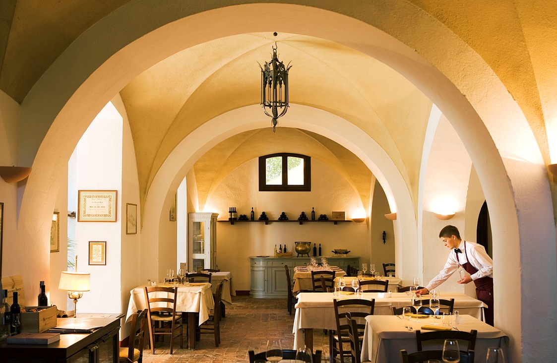 Glampingunterkunft: Restaurant auf Ripalte - Tendi safarizelt mit Badezimmer auf Tenuta delle Ripalte