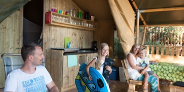 Luxuscamping - Maremma - Grosseto - Tendi safarizelt mit Badezimmer auf Camping Rosselba Le Palme