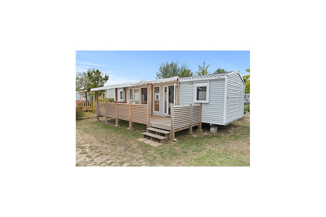 Glampingunterkunft: Mobilheim Moda 6 Personen 3 Zimmer Klimaanlage 2 Badezimmer von Vacanceselect auf Camping Les Vignes