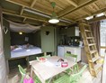 Glampingunterkunft: Airlodge 4 Personen 2 Zimmer Badezimmer von Vacanceselect auf Camping Atlantic Club Montalivet