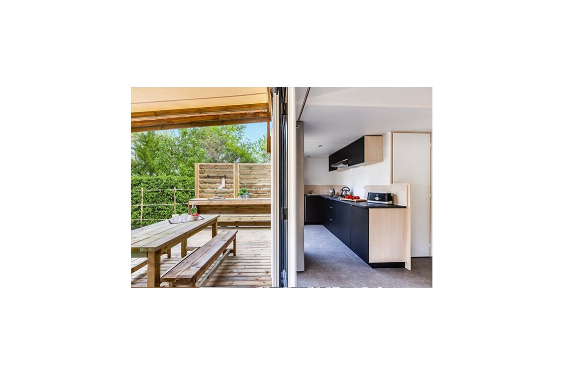 Glampingunterkunft: Mobilheim Privilege Club 4 Pers 2 Zimmer Tropische Dusche von Vacanceselect auf Camping Verdon Parc