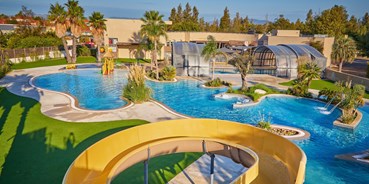 Luxuscamping - Mittelmeer - Mobilheim Privilege 4 Personen 2 Zimmer von Vacanceselect auf Camping Les Dunes