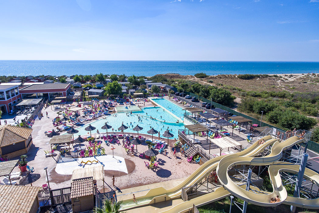 Glampingunterkunft: Mobilheim Moda 5/6 Pers 2 Zimmer AC von Vacanceselect auf Camping Les Méditerranées - Beach Garden