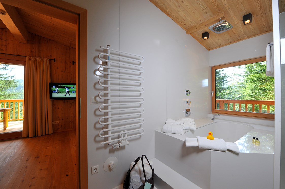 Glampingunterkunft: Badezimmer im Baumhaus - Das Kranzbach - Baumhaus