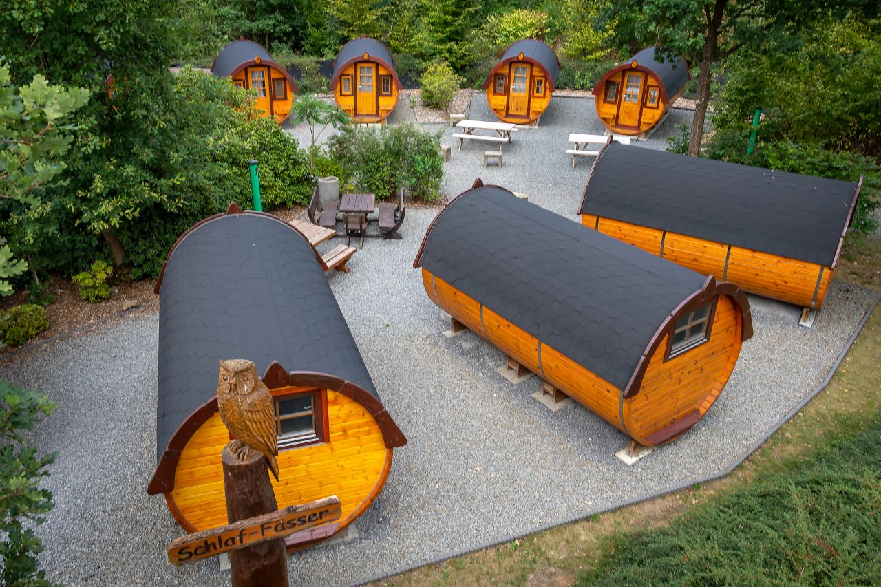 Luksuzno kampiranje - Soltau - Campingplatz "Auf dem Simpel" Schlaf-Fass auf Campingplatz "Auf dem Simpel"