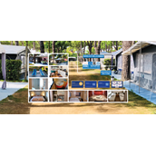 Luxuscamping: Willkommen - Wohnwagen DELUXE A127 Bad mit Dusche Waschbecken WC TV Klimaanlage Vorzelt mit Holzboden Küche Waschmaschine 5 Personen von WMC BUSCHMANN camping-in-venedig auf Camping Union Lido