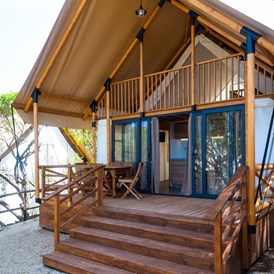 Glampingunterkunft: Glamping-Zelt Safari Loft - Grundriss Dachboden - Glamping Tent Safari Loft auf Camping Lacona Pineta