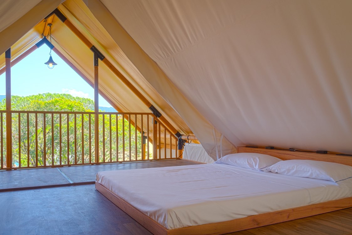 Glampingunterkunft: Glamping-Zelt Safari Loft - Grundriss Dachboden - Glamping Tent Safari Loft auf Camping Lacona Pineta