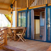 Luxuscamping: Glamping-Zelt Safari Loft - Grundriss Dachboden - Glamping Tent Safari Loft auf Camping Lacona Pineta Insel Elba Toskana