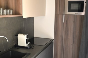 Glampingunterkunft: Modernst ausgestattete Küche - Premium Mobilheime mit Terrassen am Terrassen Camping Ossiacher See