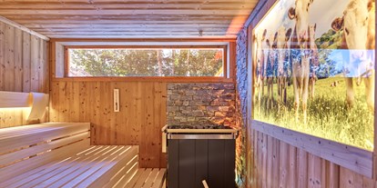 Luxuscamping - Umgebungsschwerpunkt: am Land - Die finnische Sauna in unserer Thermal-Vital-Oase. - Kur- und Feriencamping Holmernhof Dreiquellenbad