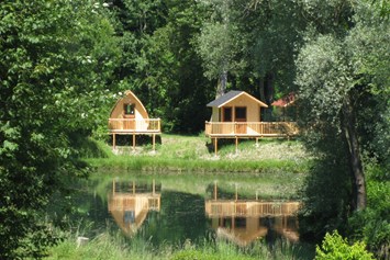 Glampingunterkunft: unsere Hütten am Campingplatz - Hütten auf Camping Au an der Donau