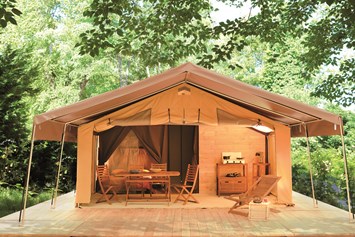 Glampingunterkunft: Zelt Toile & Bois Sweet - Aussenansicht  - Zelt Toile & Bois Sweet für 5 Pers. auf Camping Indigo Paris