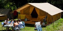 Luxuscamping - Zelt Toile & Bois Classic V - Aussen - Zelt Toile & Bois Classic für 5 Pers. auf Camping Huttopia Le Moulin