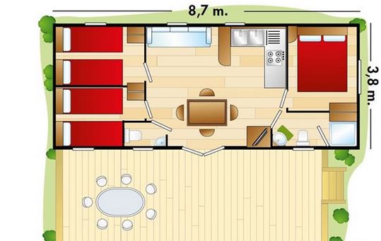 Camping de lujo - TV - Italia - Raumplan - Villaggio Turistico Internazionale Mobilheim Platinum am Villaggio Turistico Internazionale
