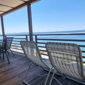 Glampingunterkunft: Premium mobile home terrace - Premium Mobile Home with sea view