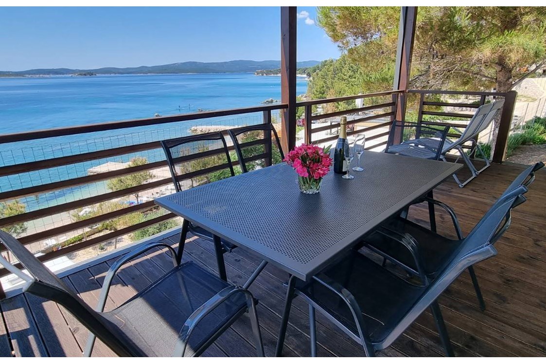 Glampingunterkunft: Premium mobile home terrace - Premium Mobile Home with sea view