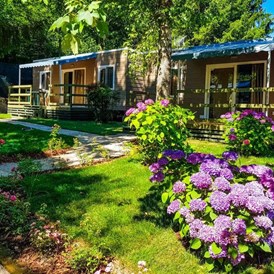 Glampingunterkunft: Mobilheime mit schönem Vorgarten auf Camping Montorfano  - Mobile homes