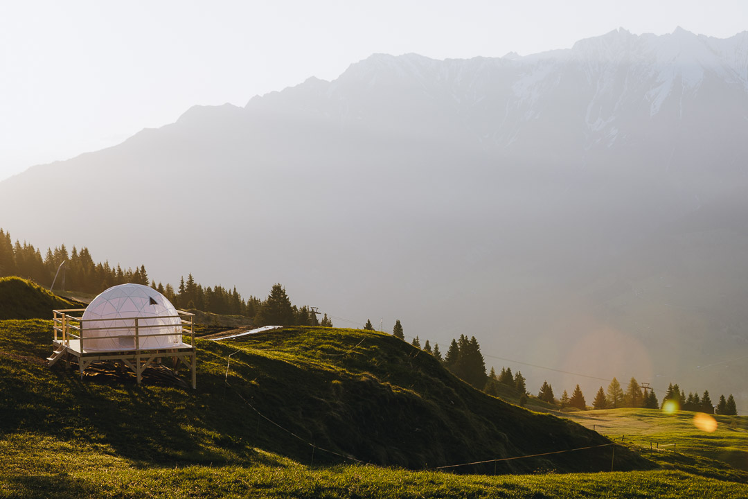 Glampingunterkunft: Adventurly Bubble-Suite | Bergfenster