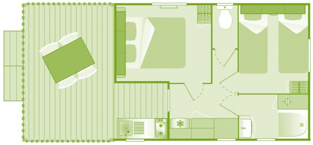 Luxuscamping - Gartenmöbel - Loiret - Raumplan Safari Lodge - Domaine des Alicourts Safari Lodge für 4 Personen auf Domaine des Alicourts