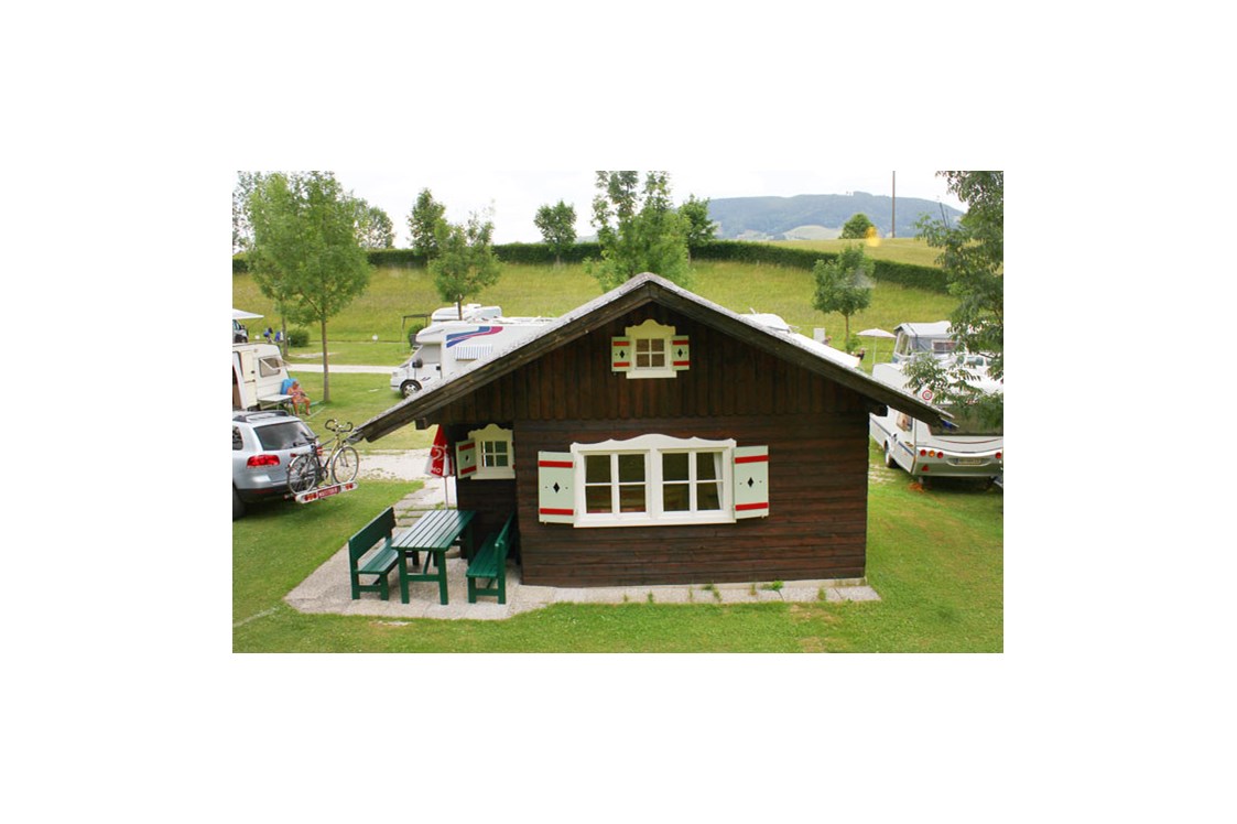 Glampingunterkunft: Ferienhütte "Schafberg": Größe der Ferienhütte: ca. 23 m2 - Ferienhütten am CAMP MondSeeLand