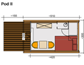 Glampingunterkunft: Typ Maxi Pod
Aufbaumaß: 4,20m  x 3,00m
Für 1- 3 Personen
Nichtraucher - Naturlodge auf Naturcamping Malchow