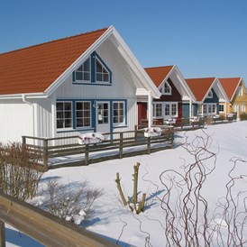 Glampingunterkunft: Ferienhaus im Winter - Ferienhaus Malmö am Südsee-Camp