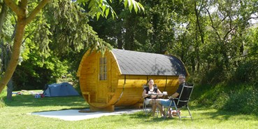 Luxuscamping - Schwäbische Alb - Schlaffass auf Camping Schwabenmühle